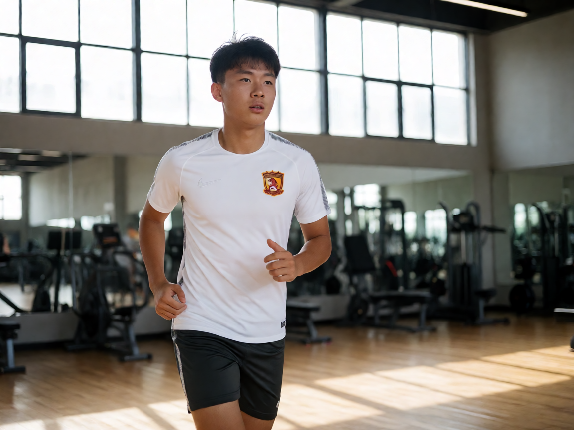 运动员训练场景配图，展示看球吧提供的球员信息与球队资料内容